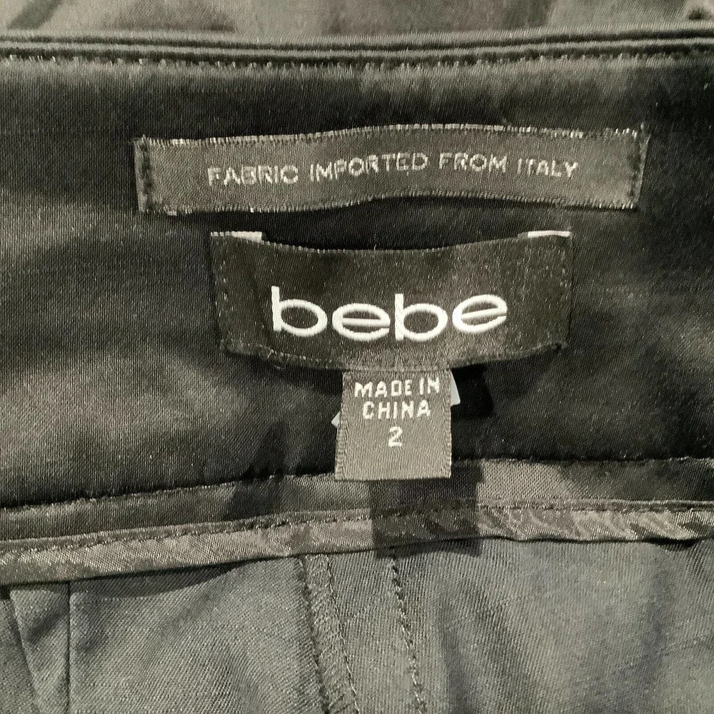 Bebe Womens Black Cropped Dress Pants size 2 Evening Party Dressy EUC - Picture 5 of 5